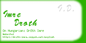 imre droth business card